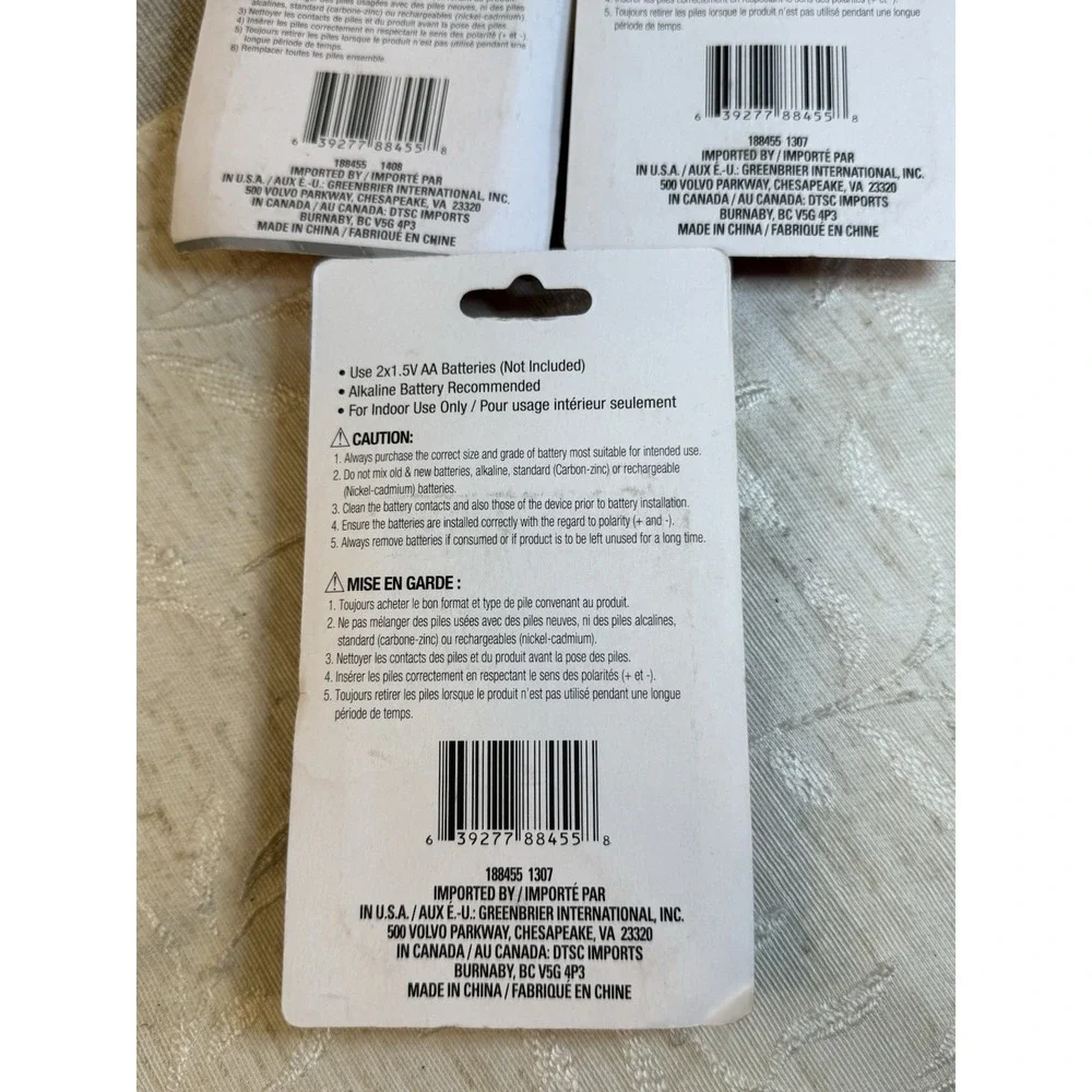 3 Piece Set Of 10 LIGHTS Each Red/Blue Lights AA‎ Battery Powered (188455 1307)